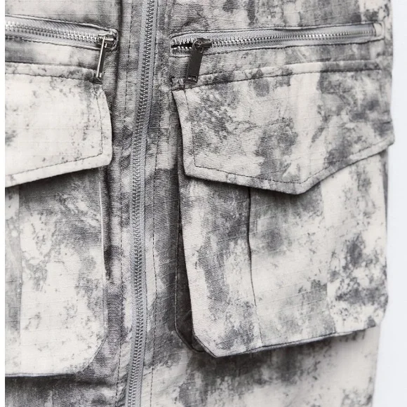 NEW! Zara Printed Cargo Dress with pockets - Picture 10 of 15